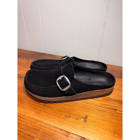 Birkenstock Buckley Clogs Black Suede EU 41 US Women's 10 Narrow Mules - Picture 4 of 10